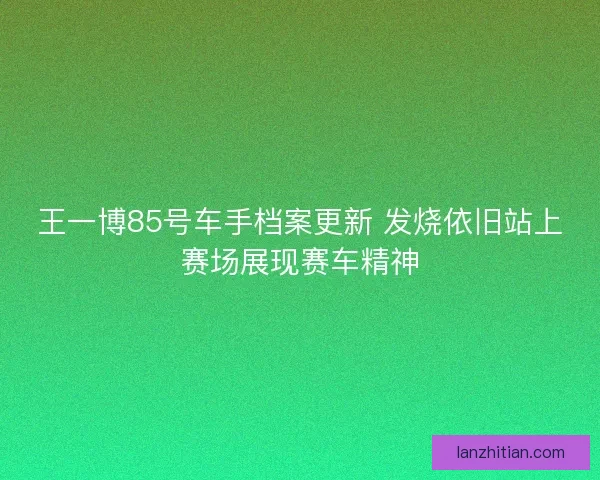 王一博85号车手档案更新 发烧依旧站上赛场展现赛车精神